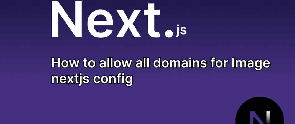 How to allow all domains for Image nextjs config?